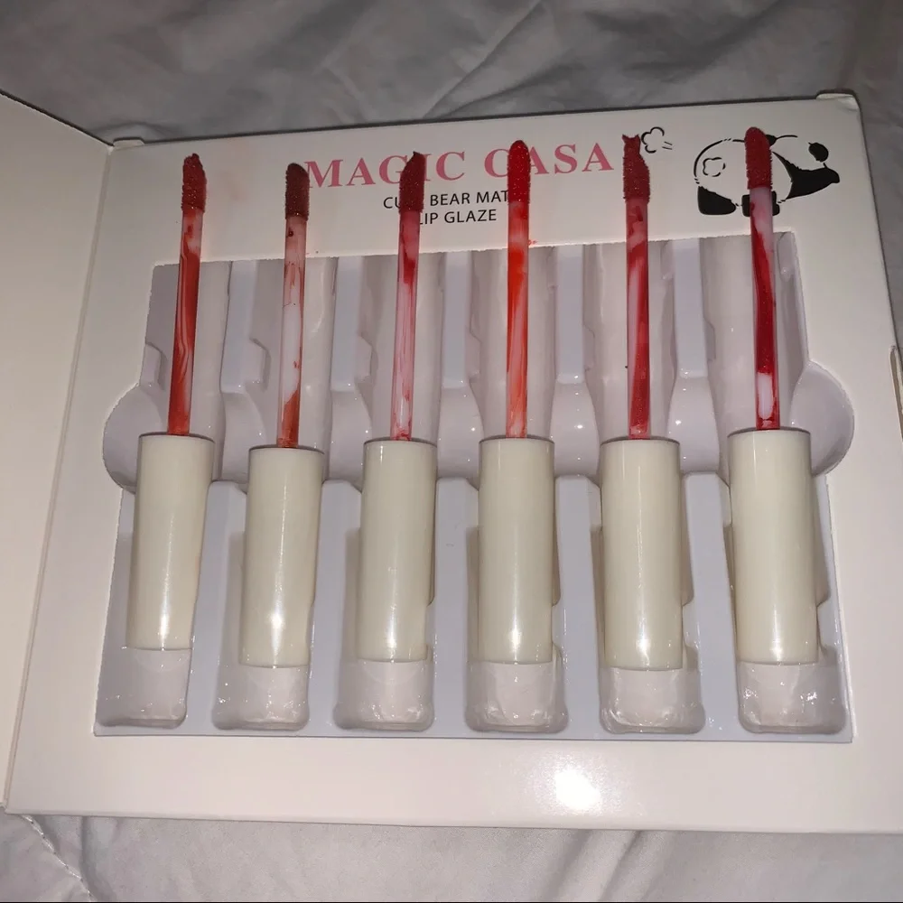 Set of 6 Panda Velvet Matte Lip Glosses/ Matte Lip Glazes